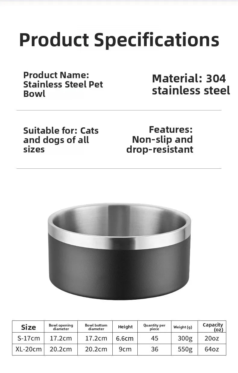 Stainless Steel Double Insulated Bowl – Anti-Knock Design